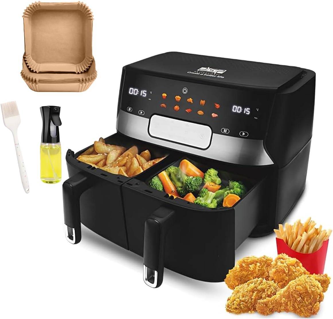 DSP 10L Dual Basket Digital Air Fryer KB2125