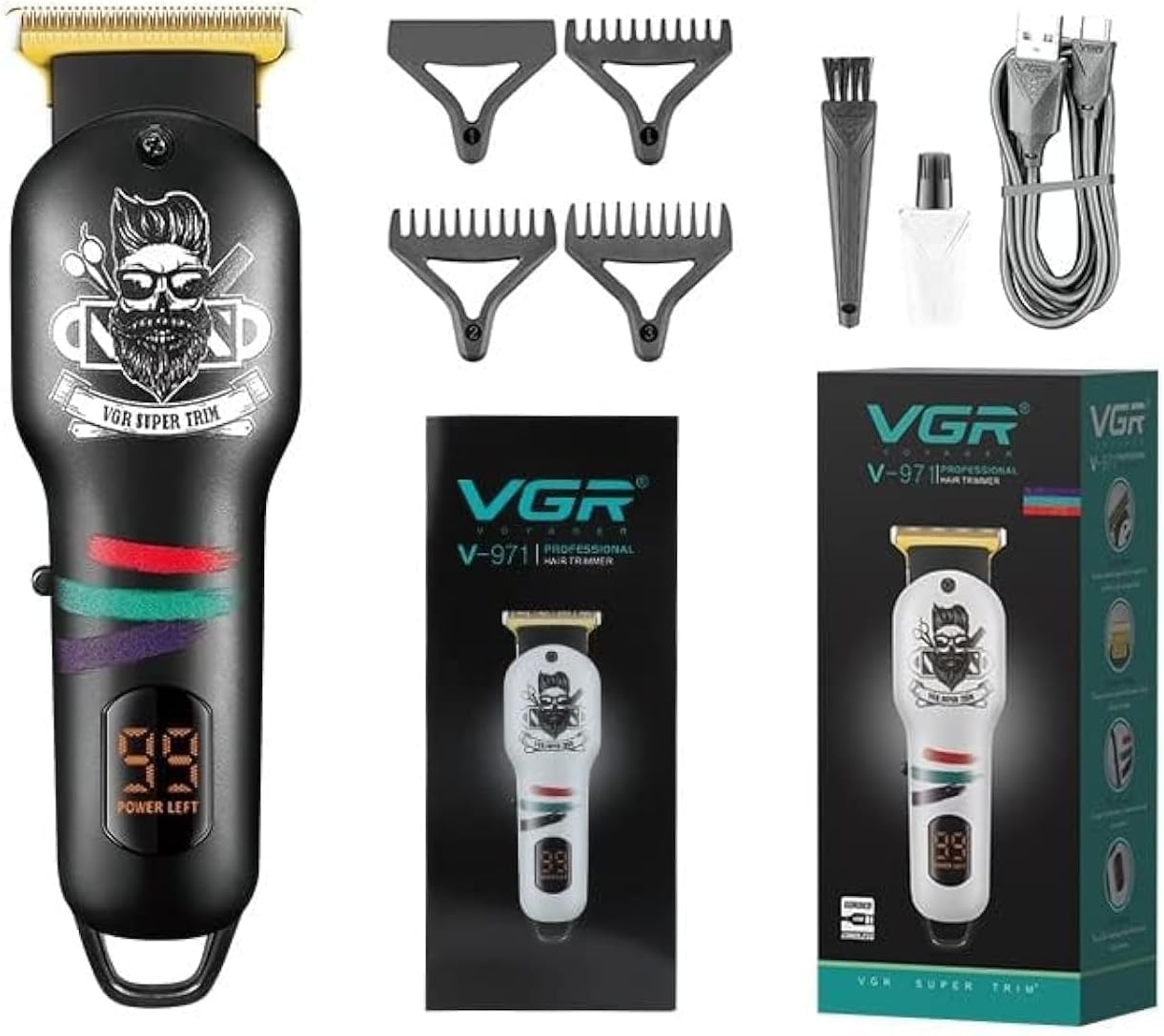V-971 Professional Rechargeable Hair Trimmer Multicolour