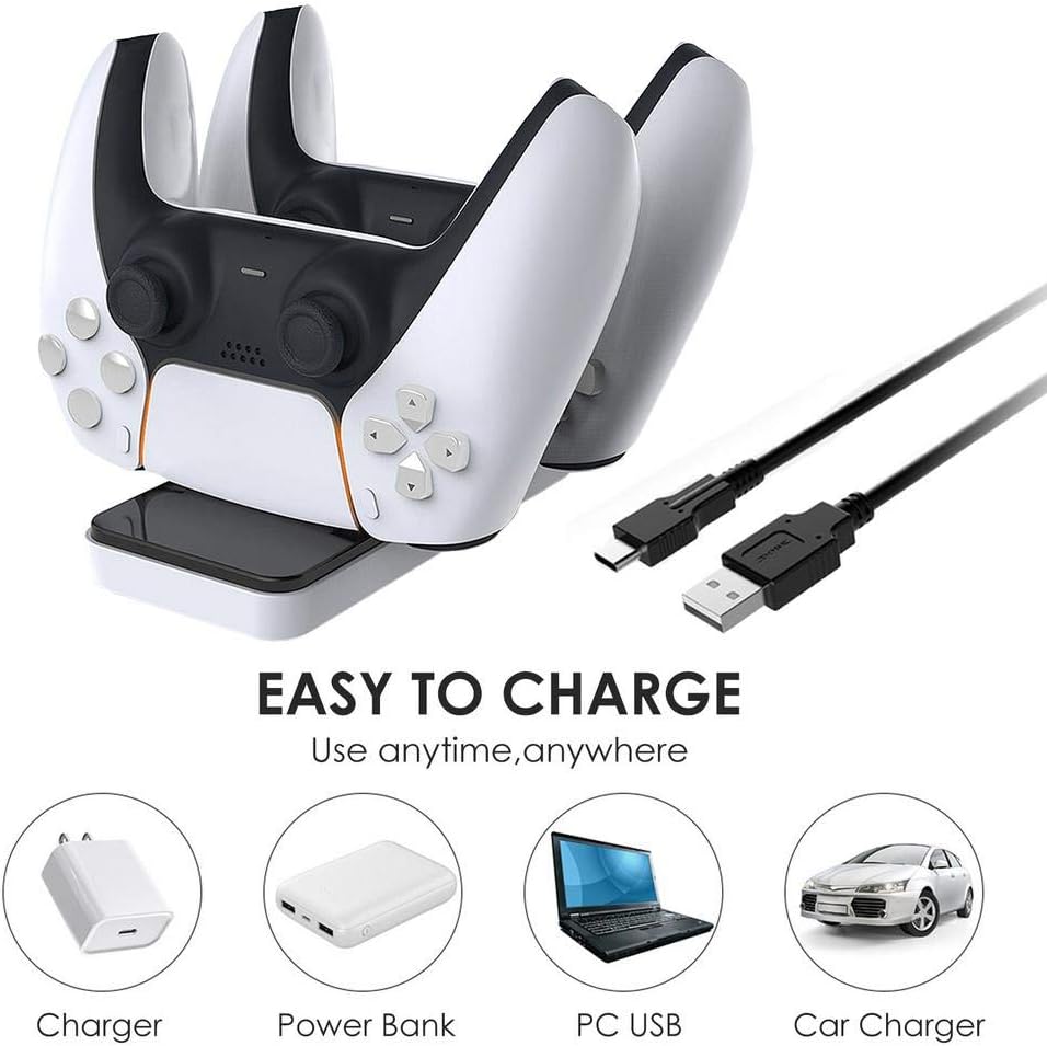 PS5 Controller Charging Station – Dual USB Fast Charger Dock for Playstation 5