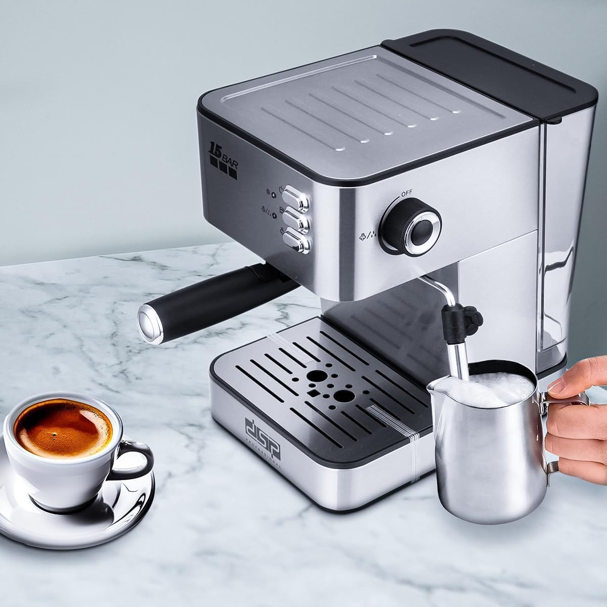 DSP espresso machine, espresso coffee machine, espresso maker, coffee machine, with Manual Controls – 15 Bar Italian Pump,KA3091