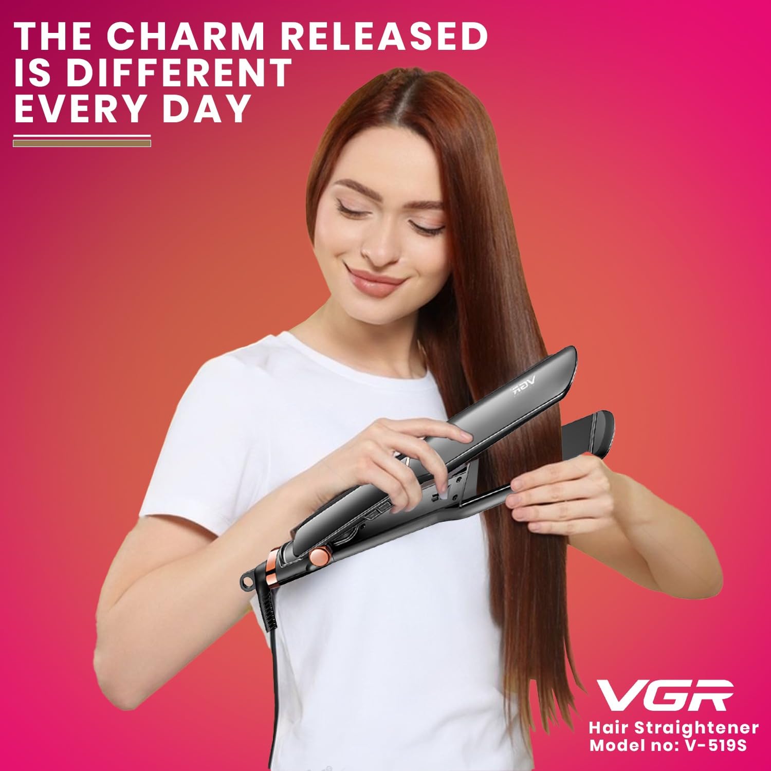 V-519 Professional Hair Straightener - 450'C Multicolour