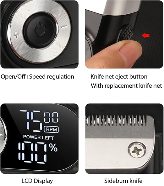 Kemei KM-2027 Professional Rechargeable Hair Trimmer – Cordless Use, Nose/Ear Trimmer, Precision Blades, 3 Guide Combs