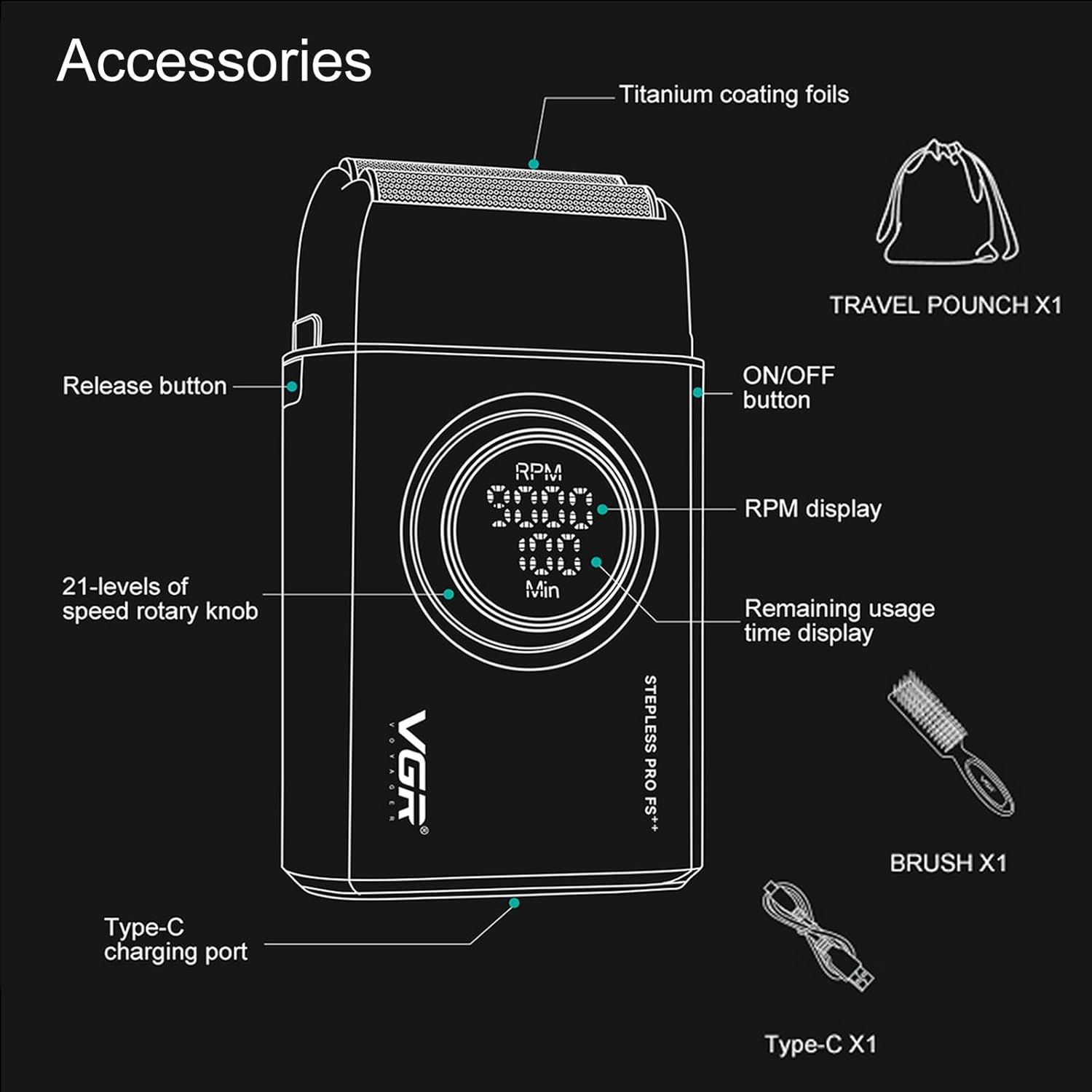 VGR v-377 Electric shaving machine