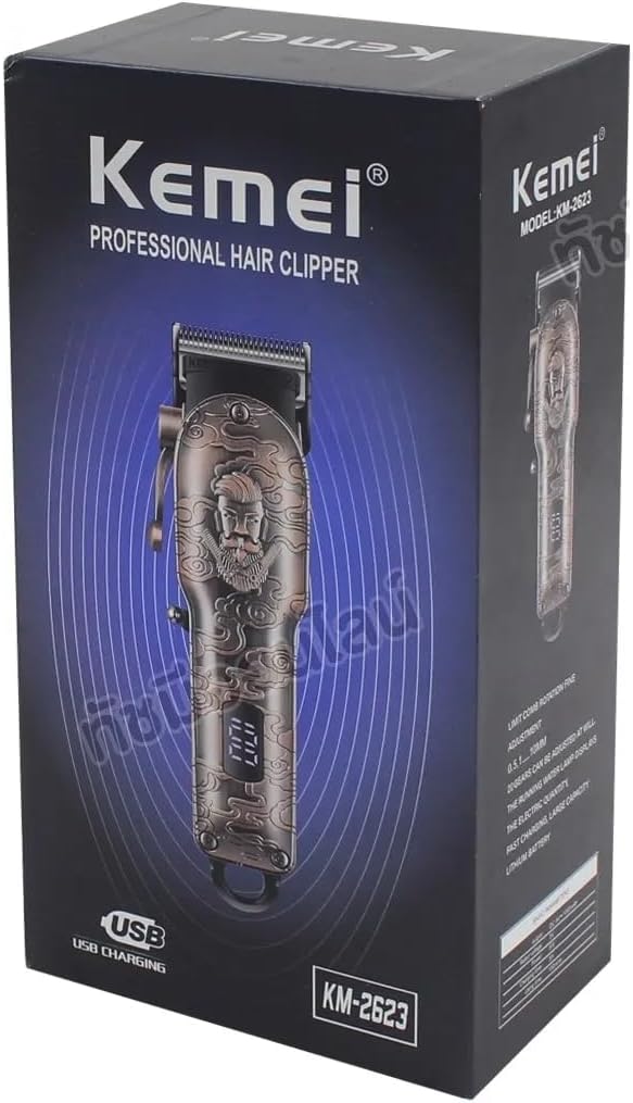 KEMEI Km-2623 Mens Clipper Cordless Barber Professional Hair Clipper LCD