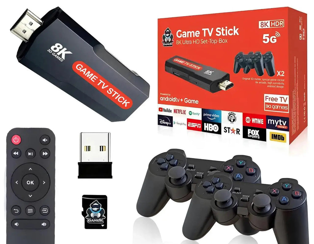 5G 8K Ultra HD Retro Video Game Console – Plug & Play Android Game Stick, 3D Arcade Games for TV Gaming