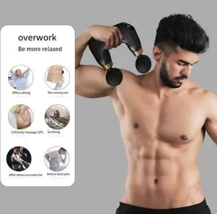 Dual Head Massager delivers intense percussions that penetrate deep into your muscles
