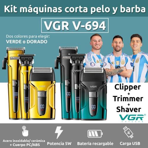 V-694 Professional Salon Quality Rechargeable Combo Kit Multicolor