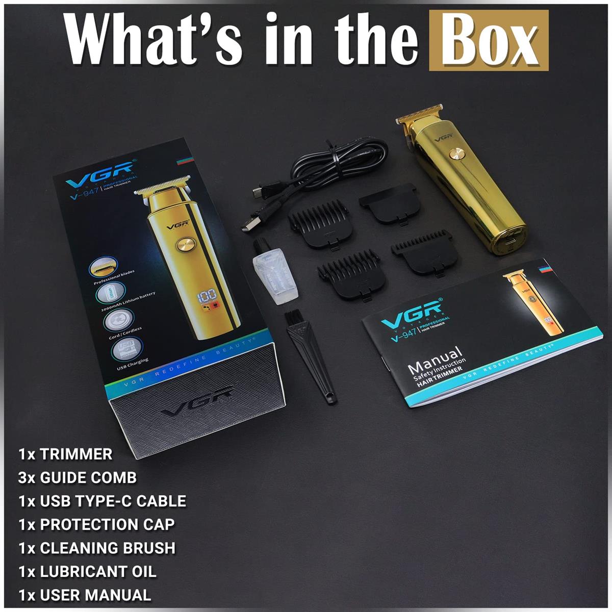 VGR V-947 Professional Hair Trimmer for Men