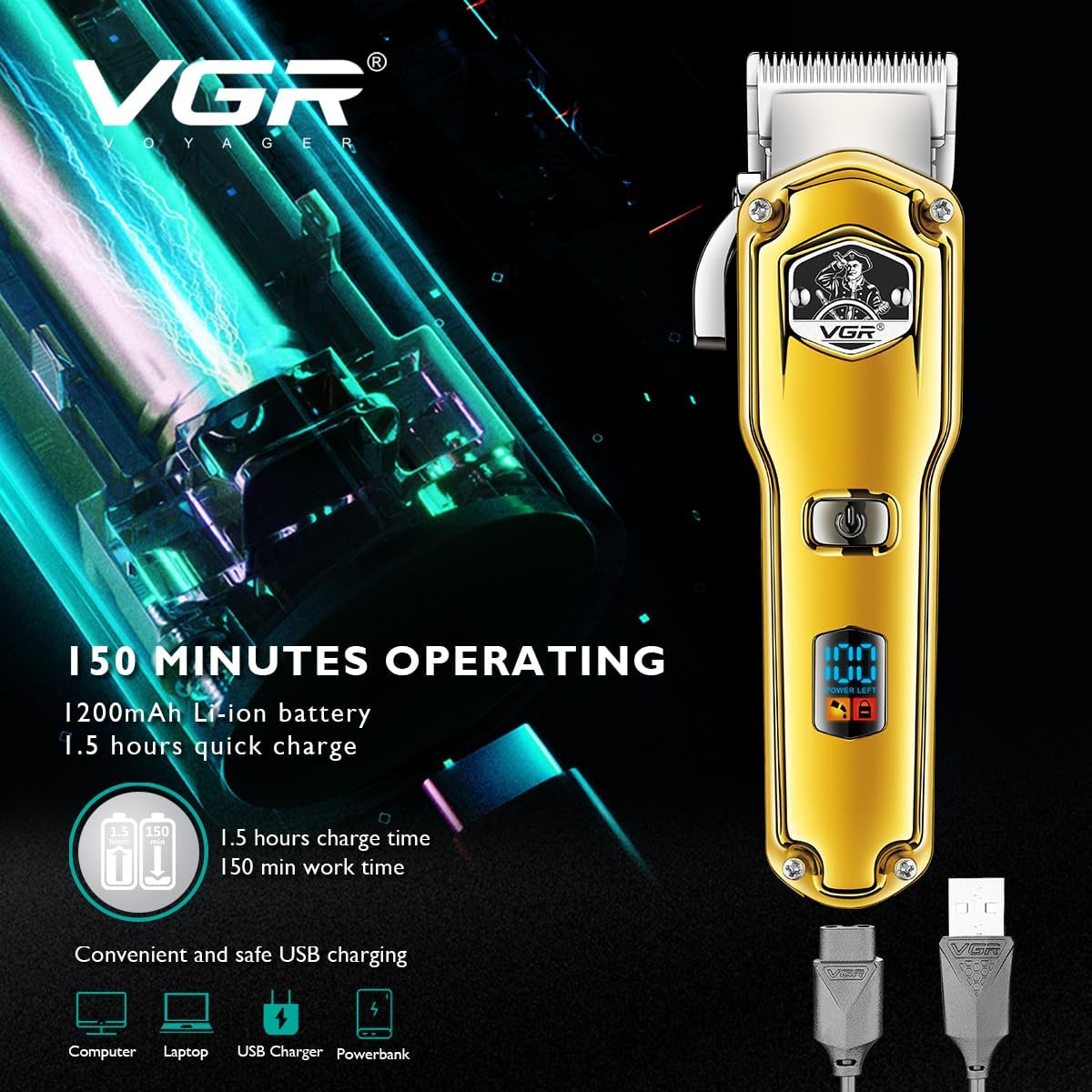 VGR V-693 Professional Rechargeable Hair Trimmer