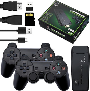 4K HD Retro Video Game Console with 64GB Game Stick, 2.4G Dual Wireless Controllers – Plug & Play, 10000+ Classic Games
