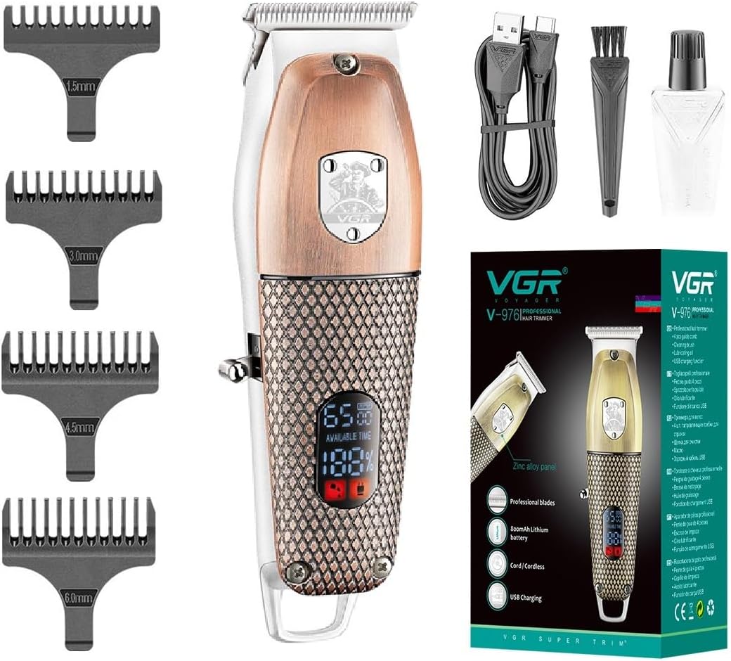 V-976 New Design Metal Beard Trimmer Professional Cordless Hair Trimmer Multicolor