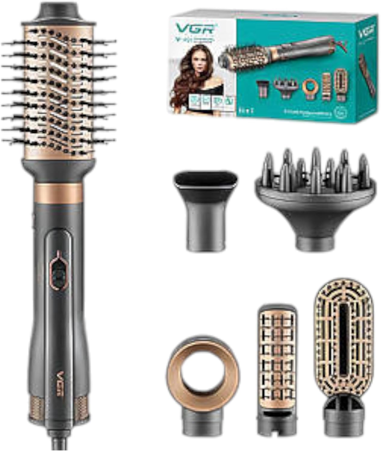 VGR V-491 Hot Air Comb 1000W 6in1 Multicolor