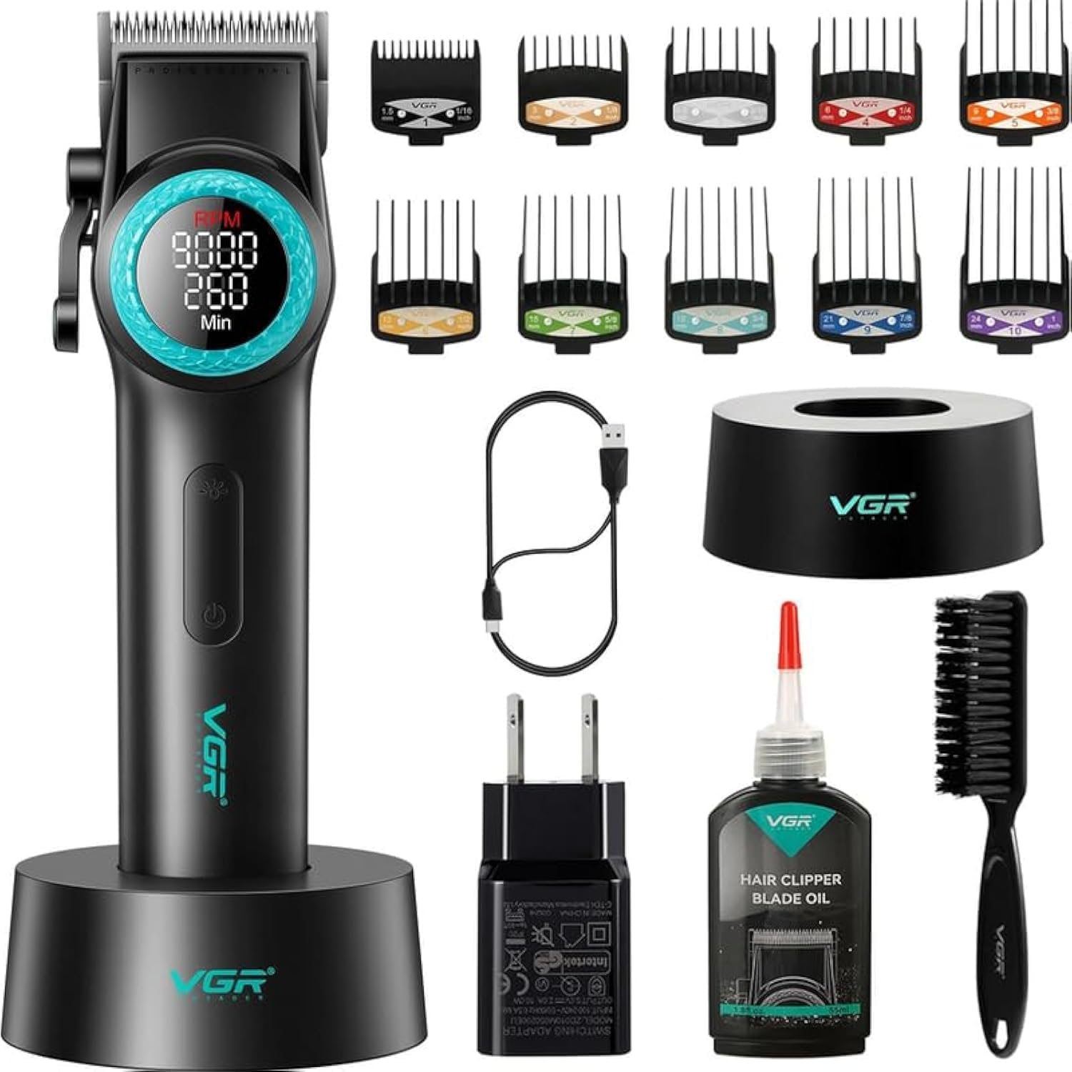 VGR V-001 Professional Cordless Hair Clipper – USB Powered, Ceramic Blades, Long Runtime Grooming Tool