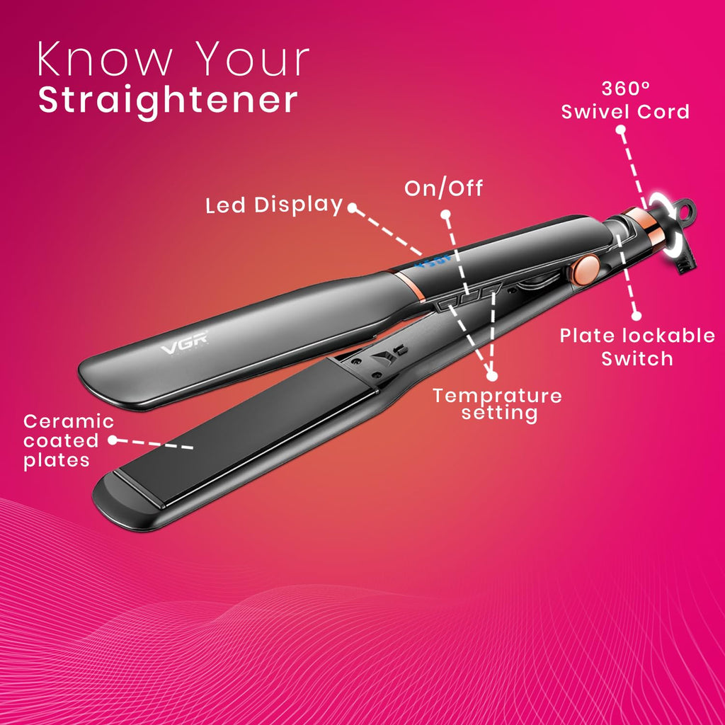 V-519 Professional Hair Straightener - 450'C Multicolour