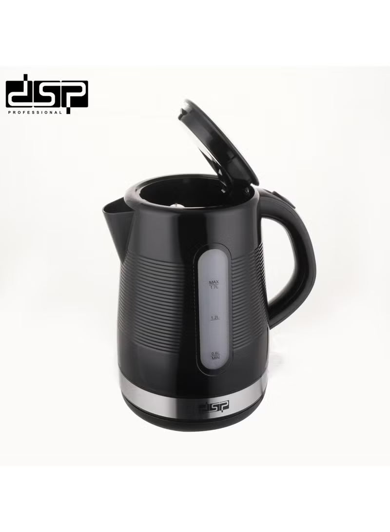 DSP Electric Kettle KK1264 – 1.7L Black, 1850W