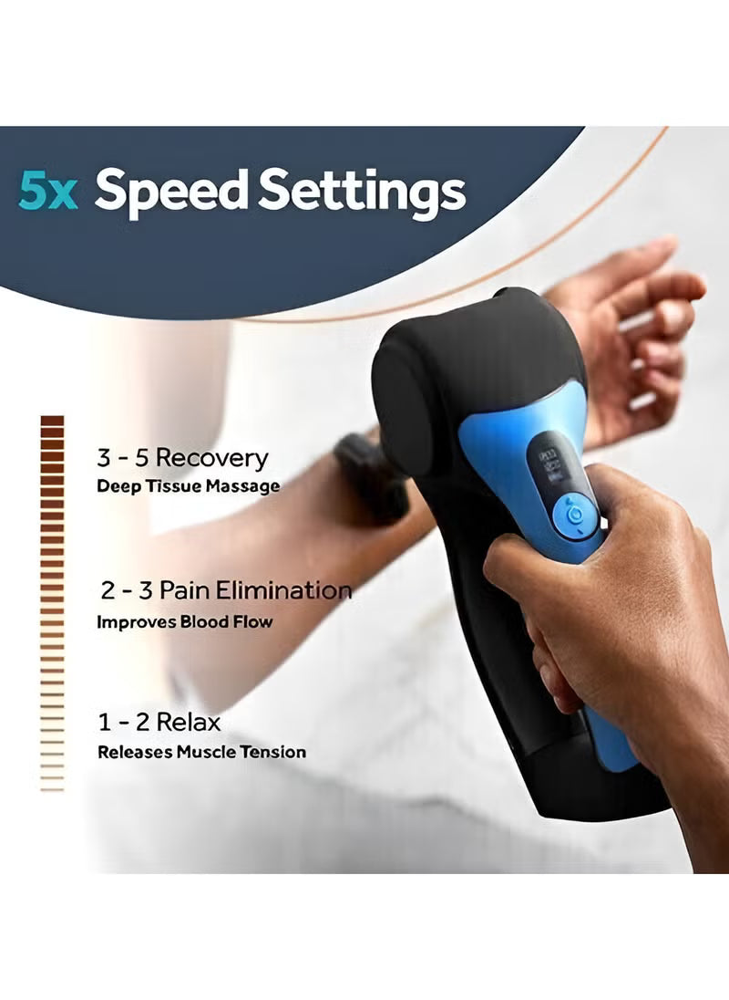 CHIROGUN PERCUSSION MASSAGE GUN RECHARGEABLE 17 HEADS 4 SPEEDS