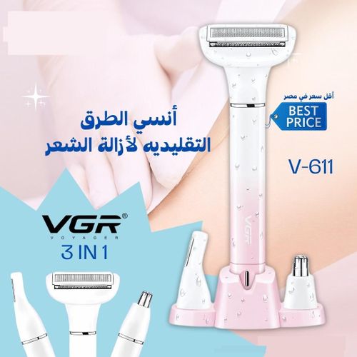 V-611 Professional Ladies Shaver Set 3 in 1, Shaver for Women Pink