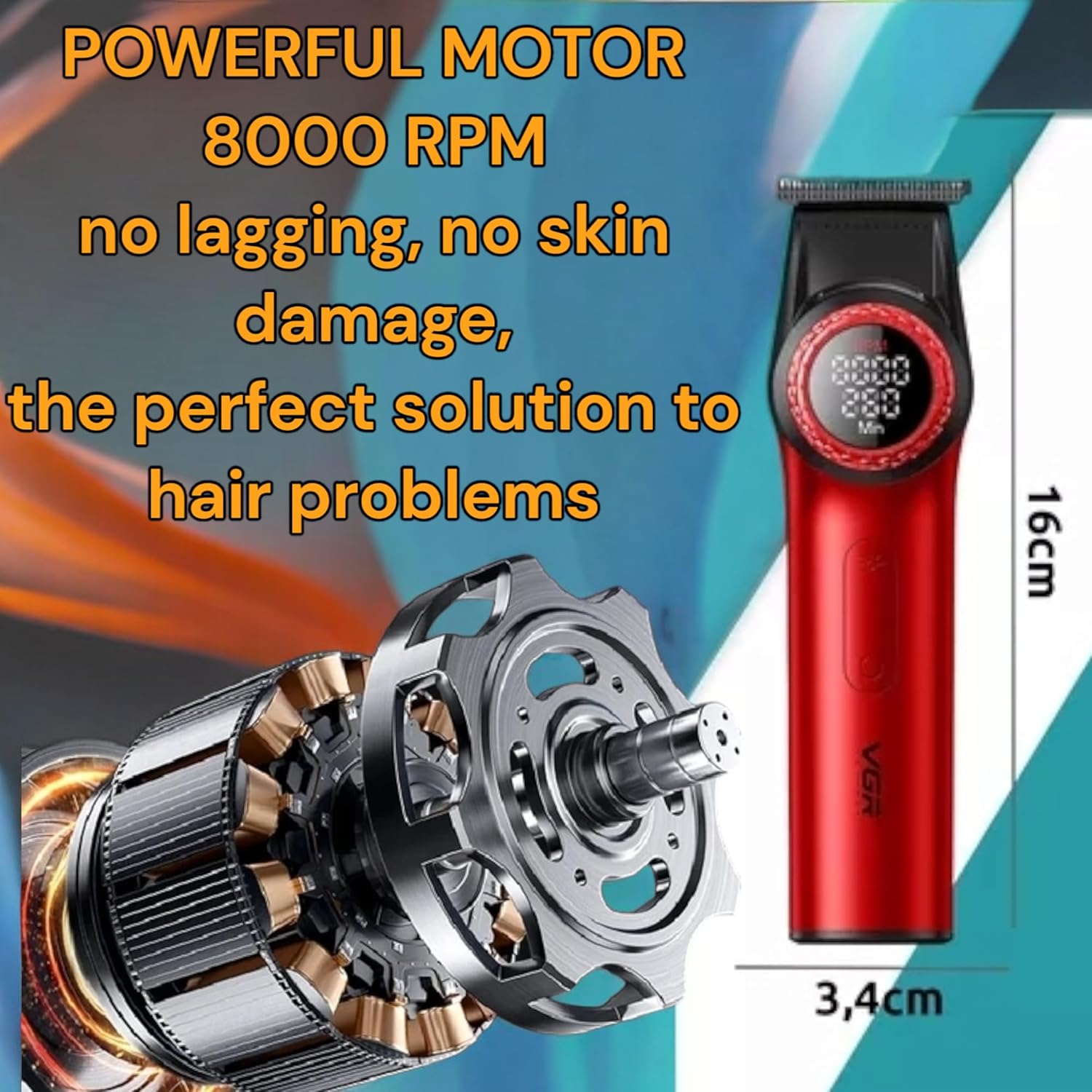 V-977 Professional Hair Trimmer For Men Black