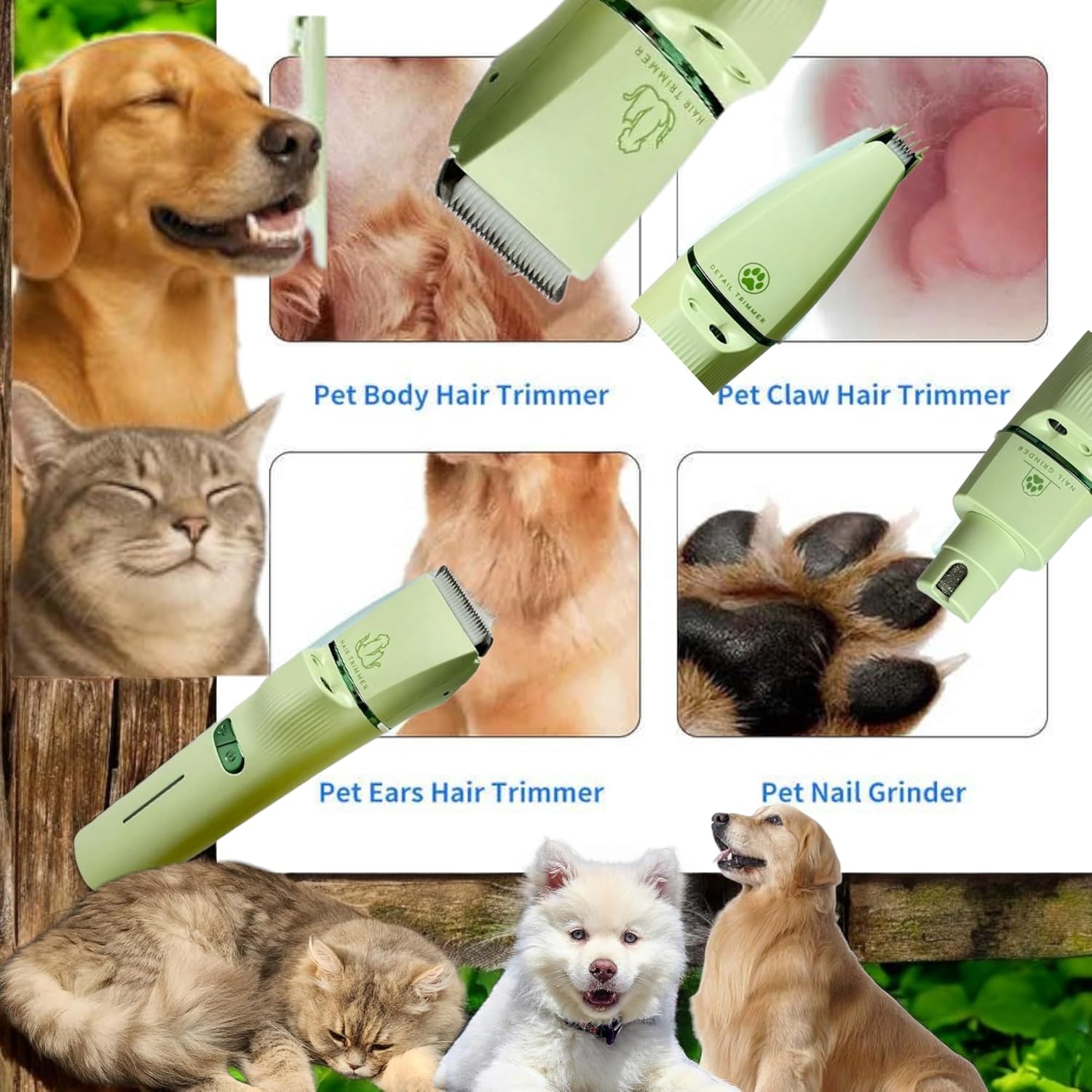 VGR V-219 3-in-1 Pet Hair Clipper with Rechargeable Light