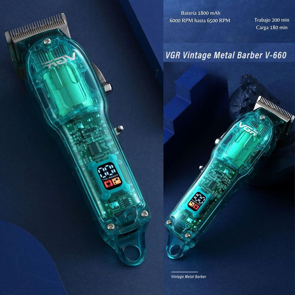 VGR V-660 Professional Rechargeable cordless Hair Clipper with Self Sharpening Blades Multicolor