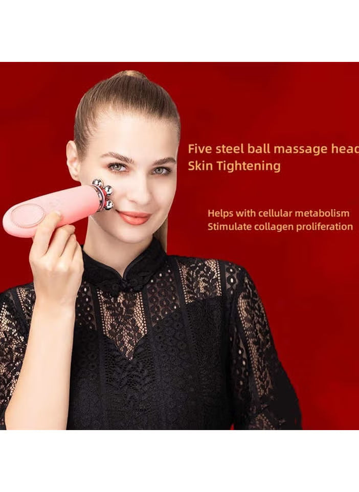 Multi-functional Electric Facial Cleanser | Silicone Brush & Interchangeable Heads for Deep Cleansing & Massage