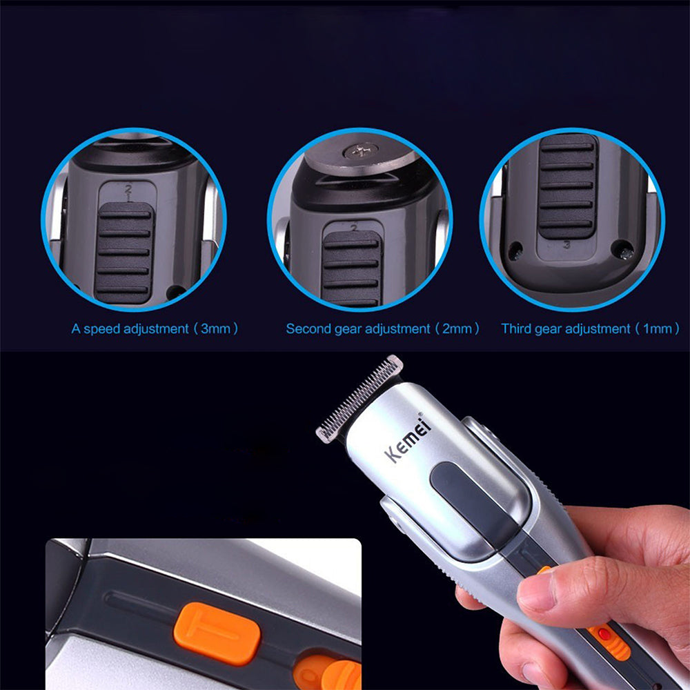 Kemei KM-680A Professional Hair Clipper for Men – Powerful Motor, Steel Blades,  Silver Finish