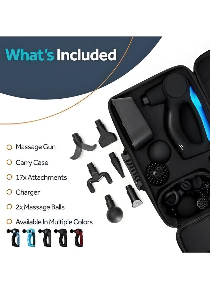CHIROGUN PERCUSSION MASSAGE GUN RECHARGEABLE 17 HEADS 4 SPEEDS