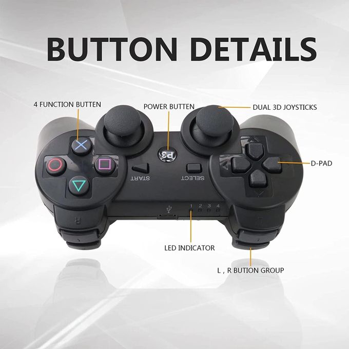 DualShock 3 Wireless Controller for PlayStation 3 – Bluetooth Gamepad with Six-Axis Motion & Vibration