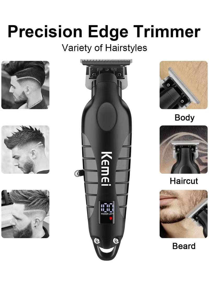 Kemei 2293 Professional Hair Clipper for Men – LED Display, Sharp Metal Blade, USB-C Rechargeable