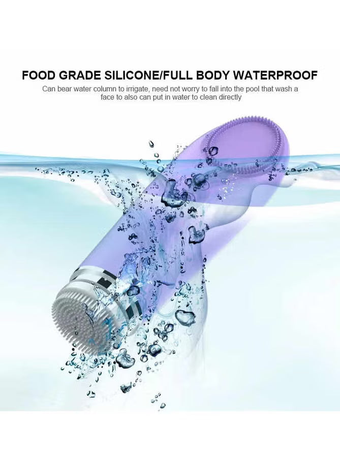 Multi-functional Electric Facial Cleanser | Silicone Brush & Interchangeable Heads for Deep Cleansing & Massage