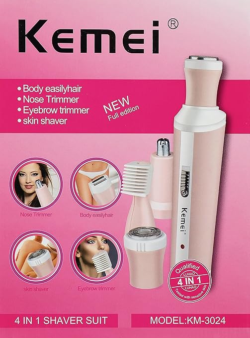 Kemei km-3024 Shaver Suit – Epilator, Eyebrow, Nose & Body Trimmer for Women