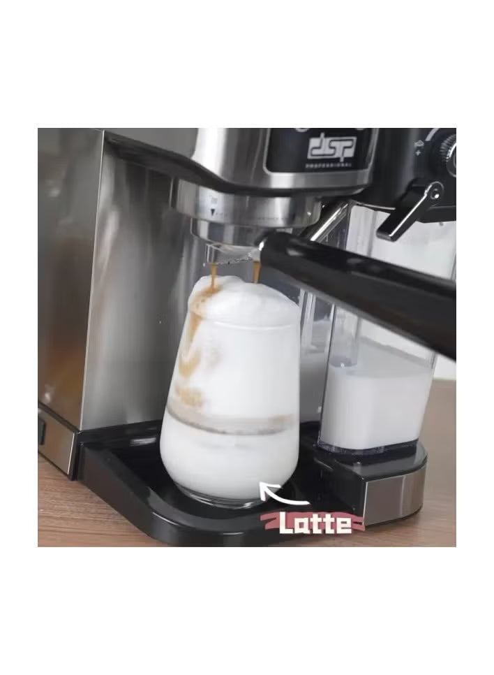 DSP KA3104 Coffee Machine 1350W – Espresso, Cappuccino & Latte