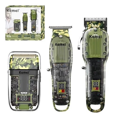 Kemei KM-2379 Professional Hair Trimmer – Rechargeable USB Clipper with Stainless Steel Blades & LCD Display