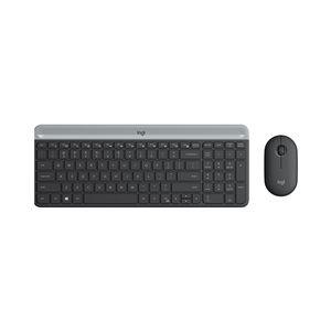 Logitech MK470 Slim Wireless Keyboard and Mouse Combo – Ultra-Quiet, 2.4GHz, Compact Design, Windows Layout – Black/grey