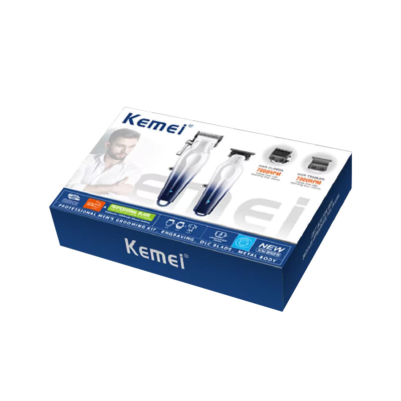 Kemei KM-8529 Professional Hair Clipper – USB Rechargeable, DLC Blade, LCD Display, Adjustable Speeds & Cutting Lengths