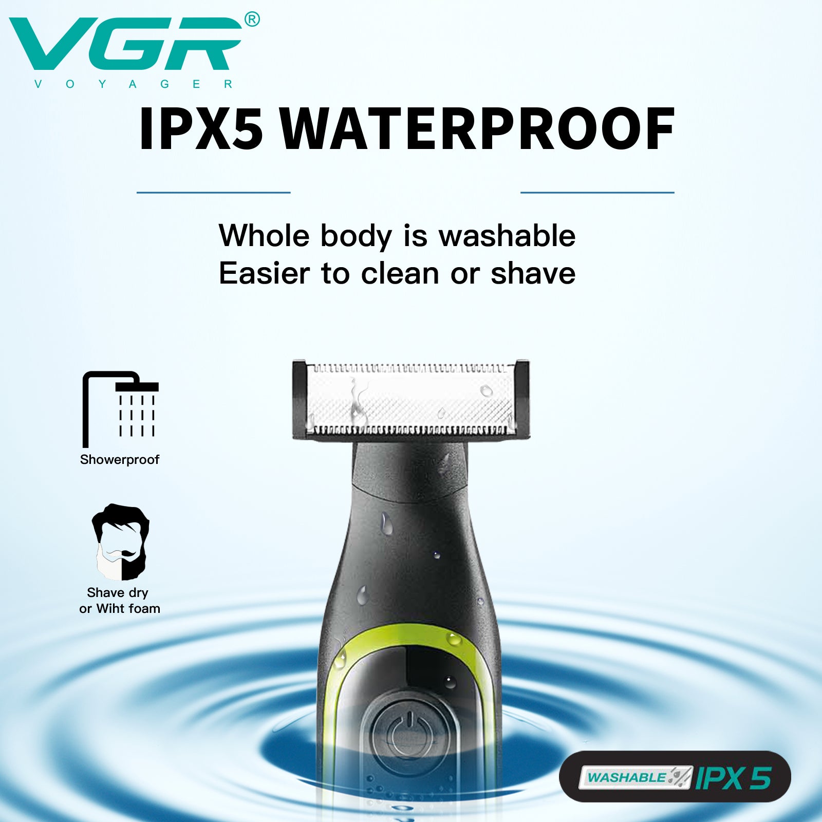 VGR V-017 Beard Shaver – Stainless Steel Blades
