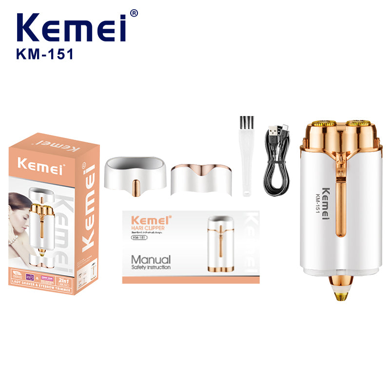 Kemei KM-151 Women Epilator – Painless Multifunction Facial & Body Hair Removal Device