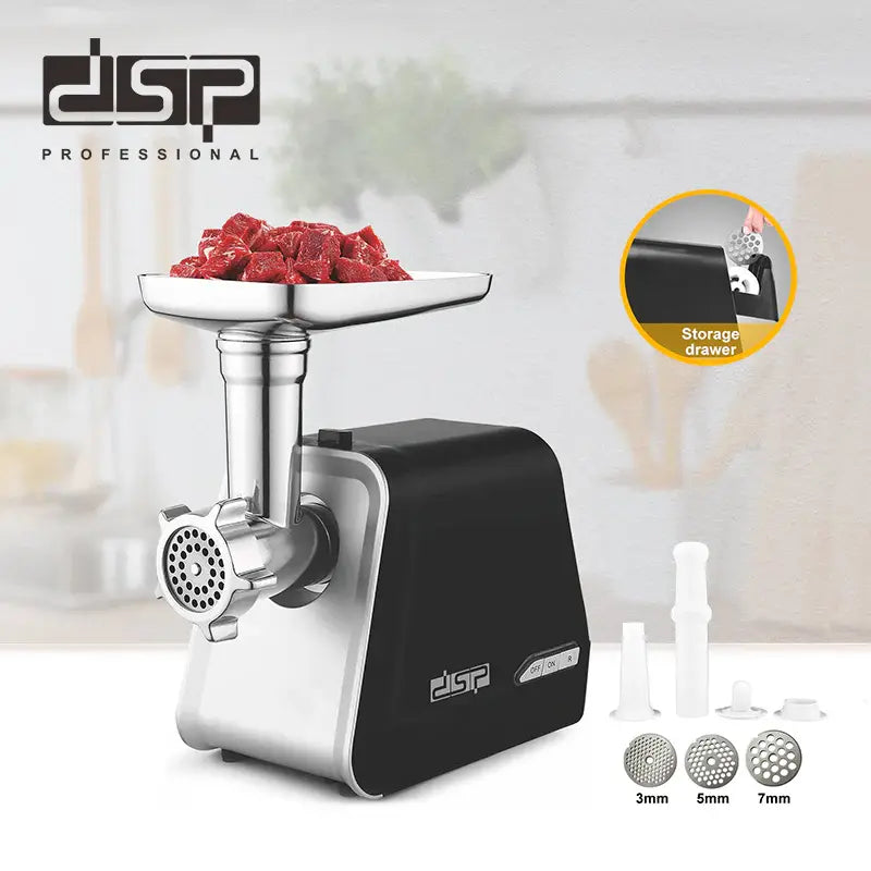 DSP Electric Meat Grinder, 600W, Stainless Steel, Sausage & Kibbe Maker – KM5014