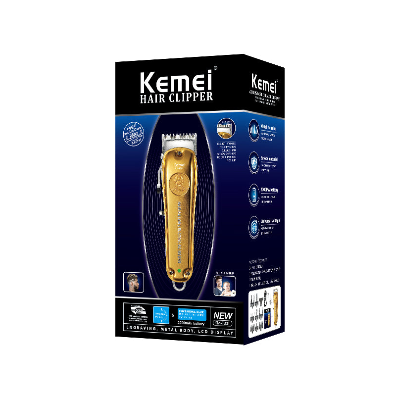 Kemei KM-1831 Professional Waterproof Hair Clipper USB Charging