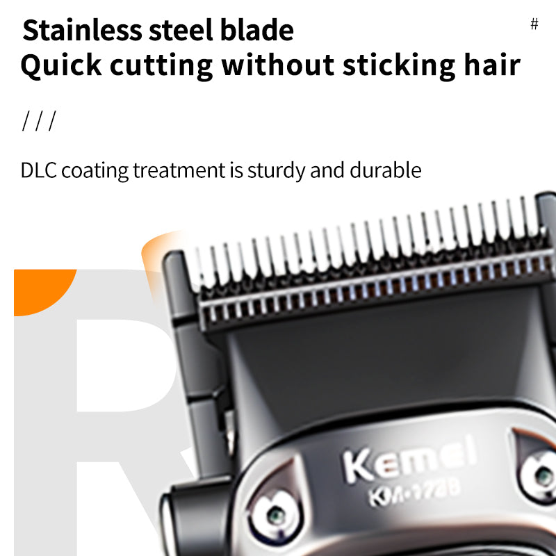Kemei KM-1726 Professional Hair Clipper – USB Rechargeable, LCD Display, Adjustable Speeds & Cutting Lengths