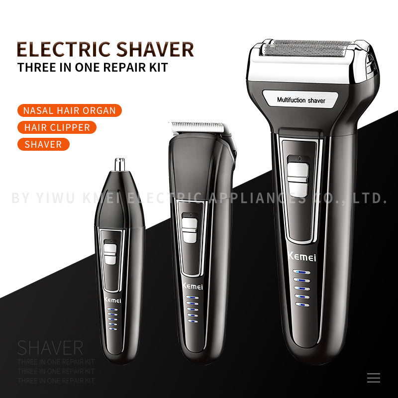 Kemei KM-6558 Rechargeable Electric Shaver – Dual Floating Heads, Wet & Dry Use, 3 Speed Modes