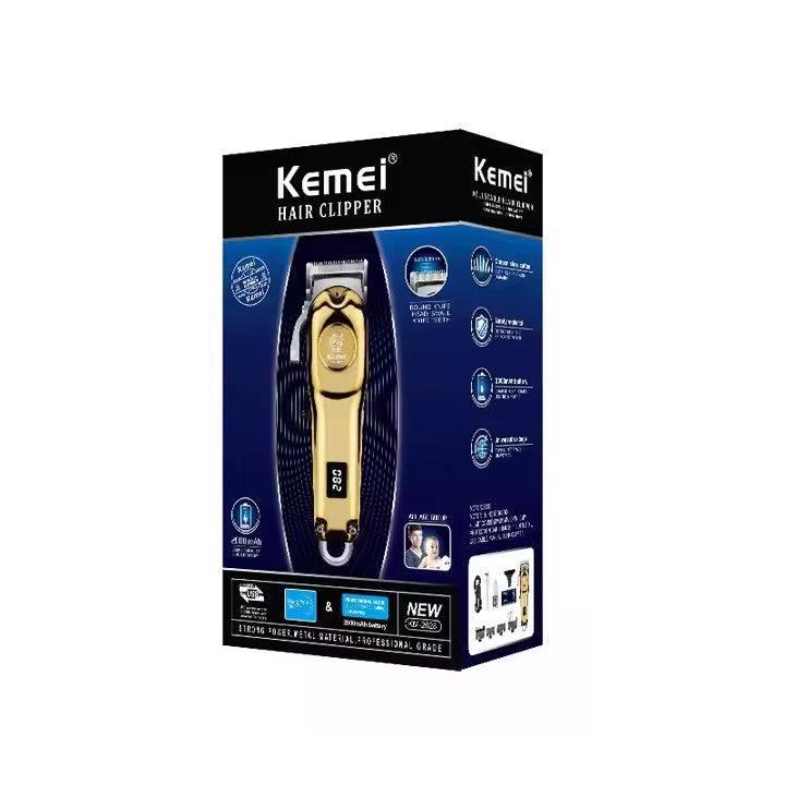 KEMEI KM-2628 Hair Clipper for Men – USB Rechargeable, 1200mAh Battery, Stainless Steel Blade