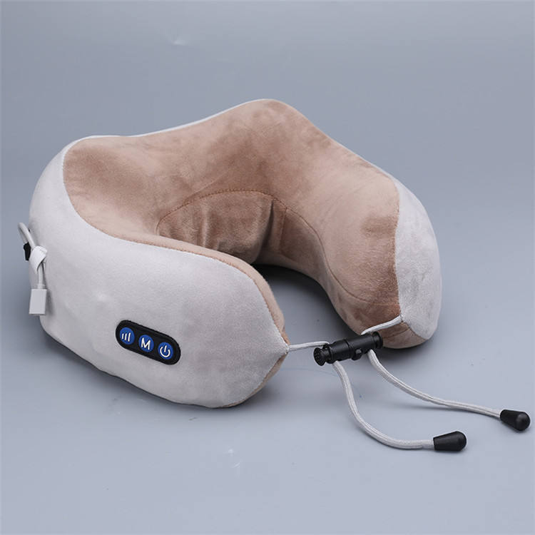 U-Shaped Neck Massage Pillow –Travel Neck Support with Heat & Vibration Massage