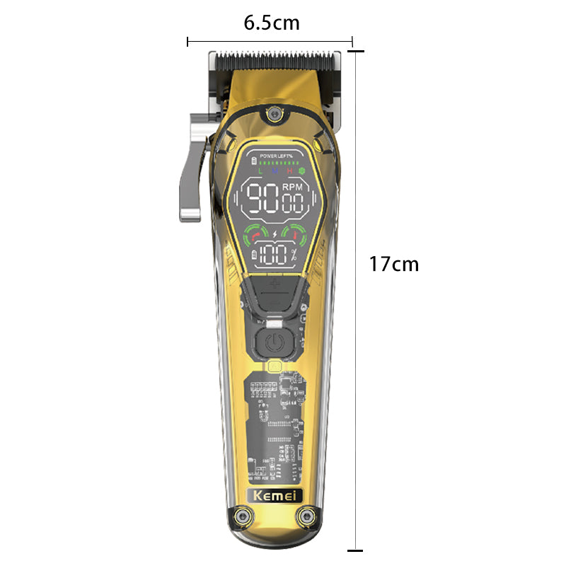 Kemei KM-1806 Professional Hair Clipper Kit – Cordless Electric Hair Trimmer with LCD, Fast Charging, Adjustable Speeds