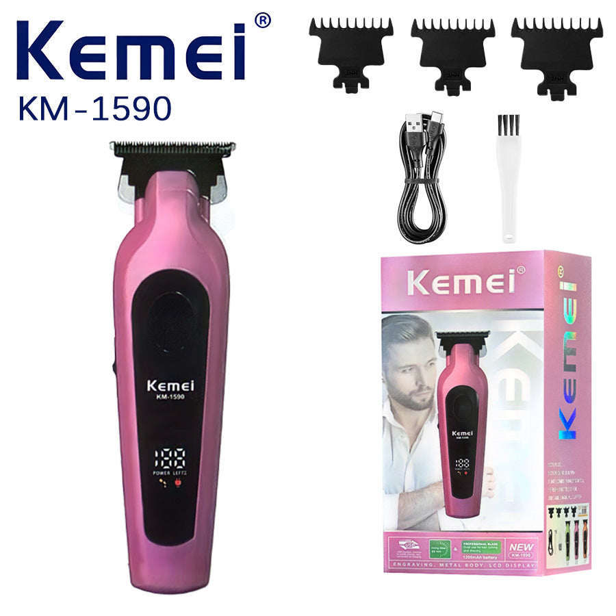 Divoga KM-1590 Rechargeable Hair Trimmer – Professional Beard & Hair Clipper, Stainless Steel Blades, Fast Charging