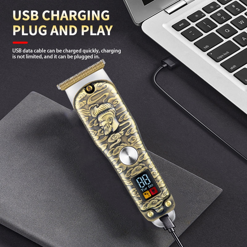 Kemei KM-077 Hair Clipper Trimmer – Rechargeable, Stainless Steel Blades, USB Powered