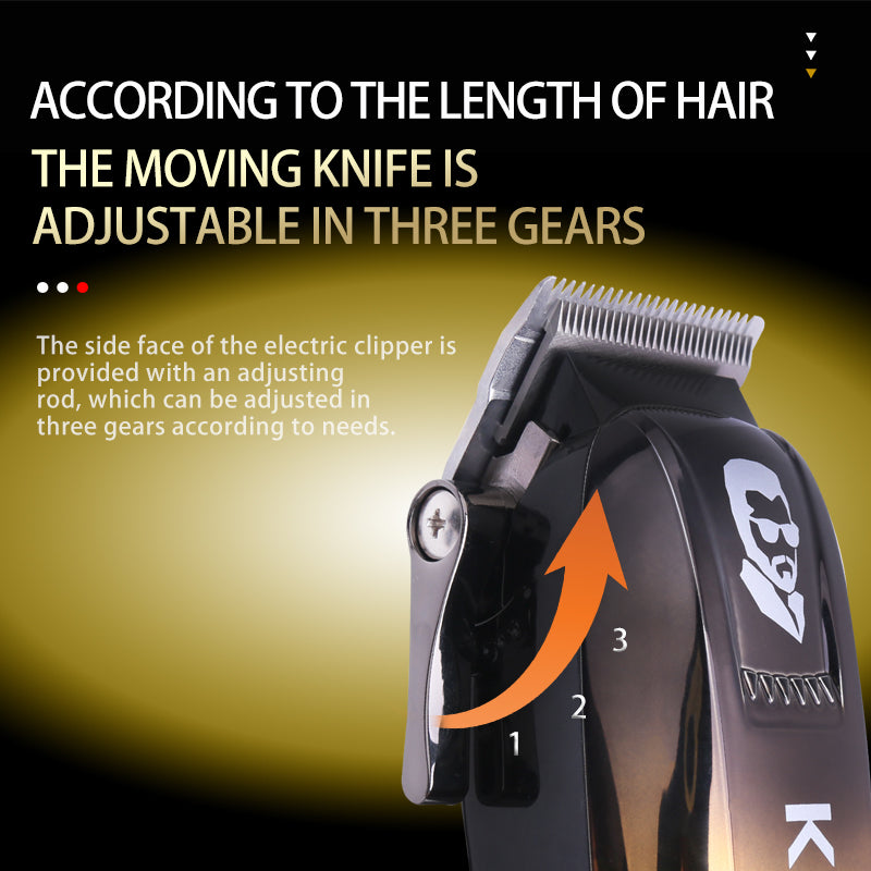 Kemei KM-8501 Professional Cordless Hair Clipper – Adjustable Lengths, Stainless Steel Blades, USB Rechargeable