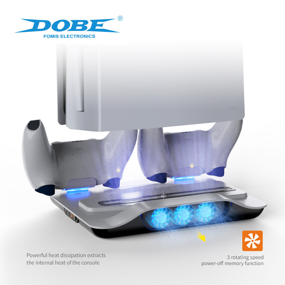 Cooling Fan & Dual Controller Charging Dock Station for PS5  DualSense Controller Console Game Accessories