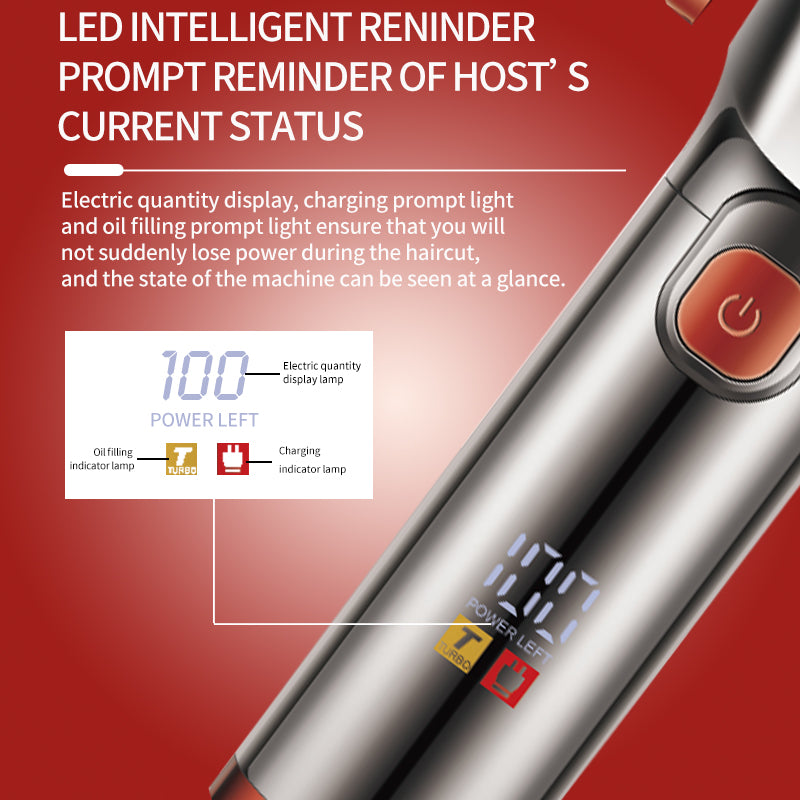 Kemei KM-2253 Professional Cordless Hair Clipper – USB Rechargeable Electric Trimmer with LED Display, Stainless Steel Blades