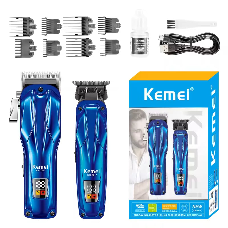 Kemei KM-2217 Professional Hair Clipper – USB Rechargeable, 10W High Power, Long Runtime